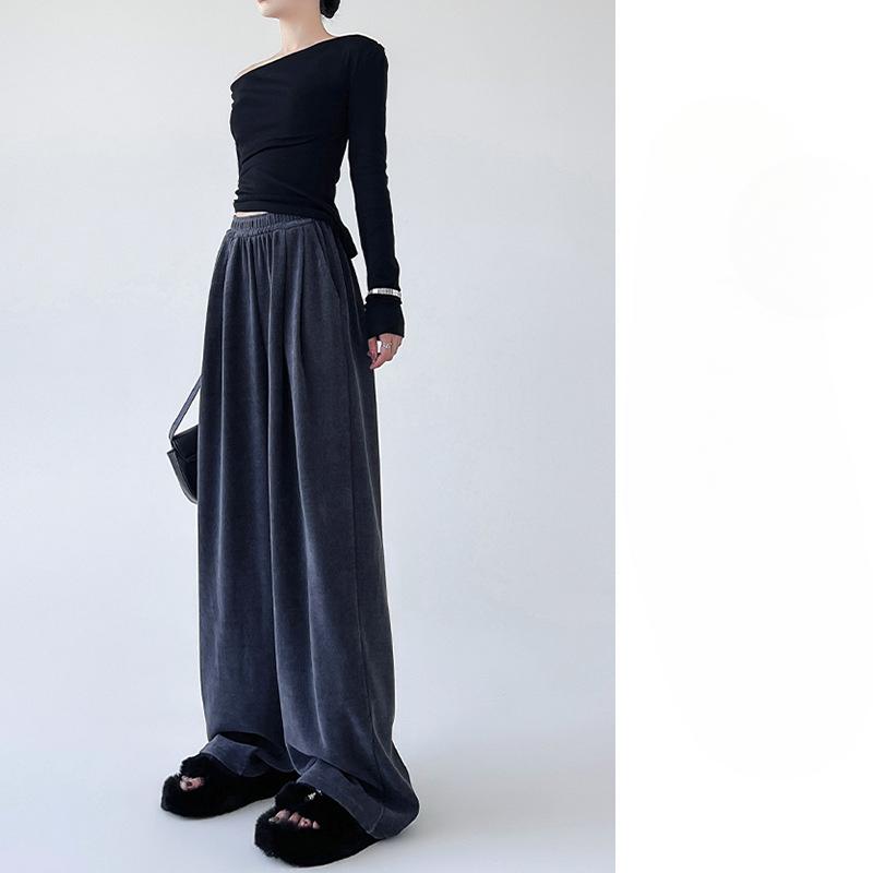 

Женские широкие брюки на осень и зиму, новый стиль, свободные брюки Yamamoto, узкие и драпированные, прямые повседневные брюки XL