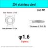 Stainless Steel 304/316 Flat Washers, M1.6-M48 Standard Sizes