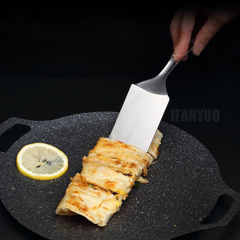 Stainless Steel Square Head Steak Cooking Spatula Pizza Shovel Pancake Beef Scraper For Kitchen BBQ Non-stick Utensils Supplies