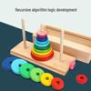 Children's 10-Layer Wooden Tower of Hanoi Puzzle - Educational Logic Game for Students