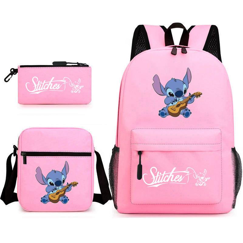 School Season Student Backpack Heat Transfer Backpack Satchel Pencil Bag Three-Piece Set