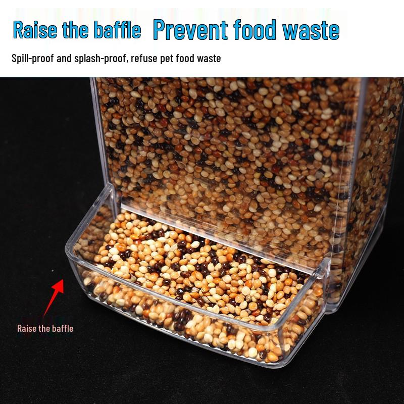 Anti-Spill Automatic Bird Feeder - Transparent, No-Mess Design for Parrots, Budgies, Cockatiels