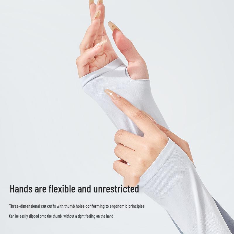 Ice Silk Sun Protection Arm Sleeves for Men & Women - Trendy, Anti-UV Summer Driving Sleeve