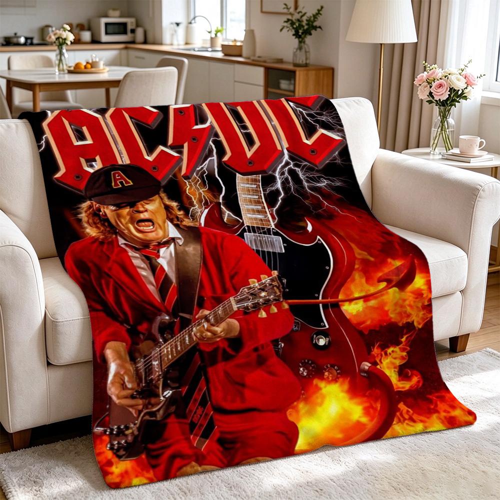 Angus Young Rock Guitar Blanket Camping Trip Soft And Comfortable Office Rest Blanket Bedroom Outdoor Plush Blanket