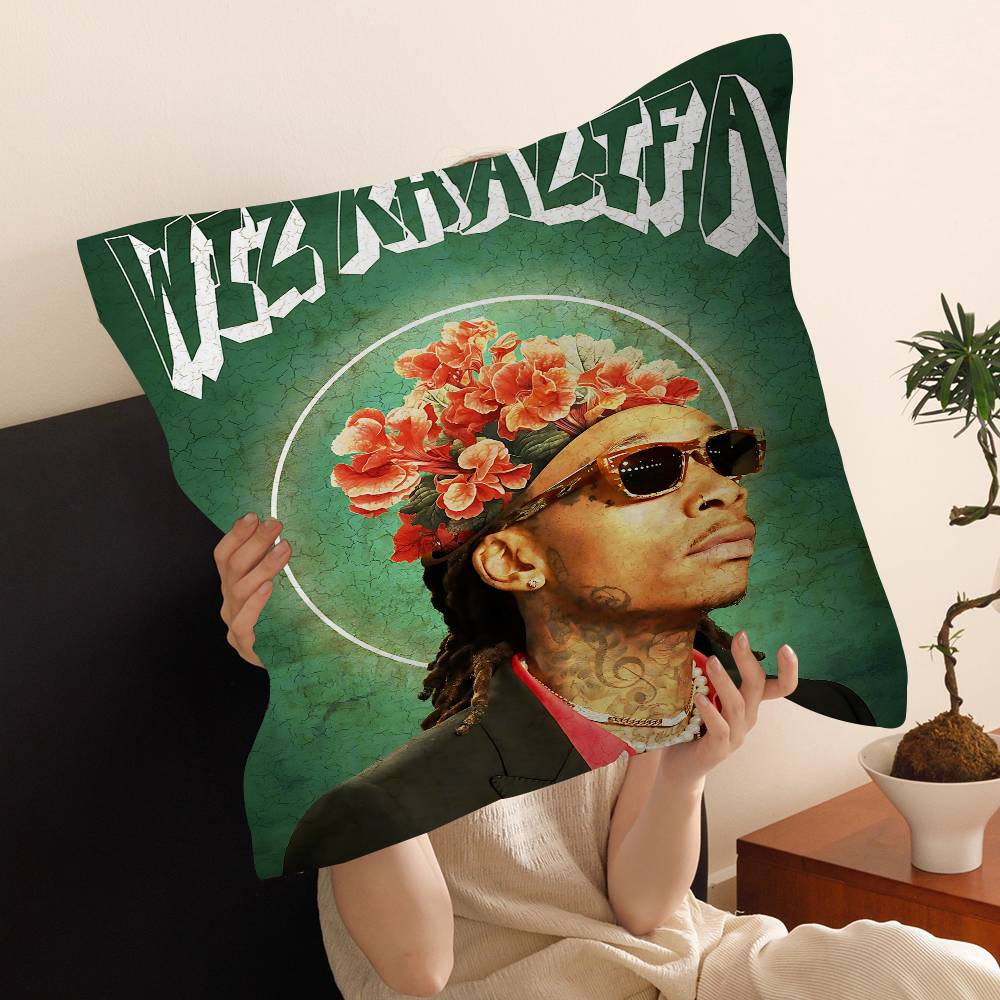 Rapper W-Wiz K-Khalifa Personalized Pillow Cover Kids Bedroom Wild Party Decor Pillowcase Kid Birthday Shower Gift