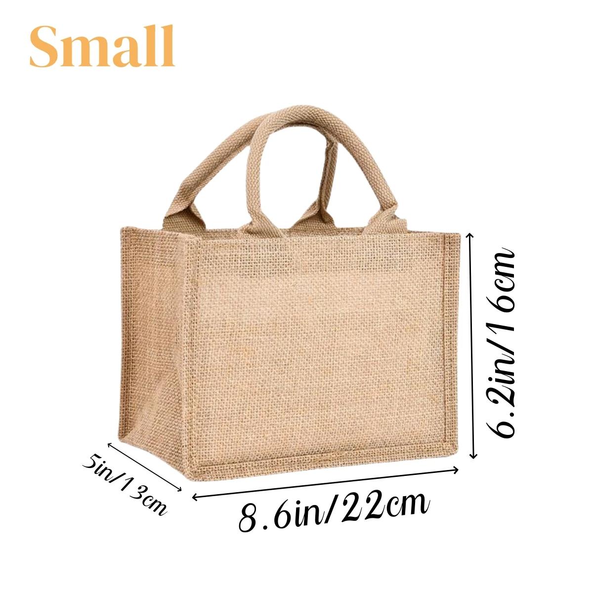 

6-20Pcs Burlap Tote Bags DIY Jute Bags with Handles Blank Jute Tote Bridesmaid Gift Bags for Wedding Bachelorette Beach Party 6Pcs