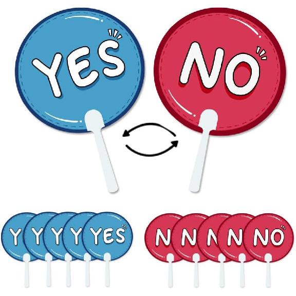 20 Pack Yes or No Classroom Voting Paddles, Classroom Teacher Student Interaction Signs, Event Meeting Election Supplies