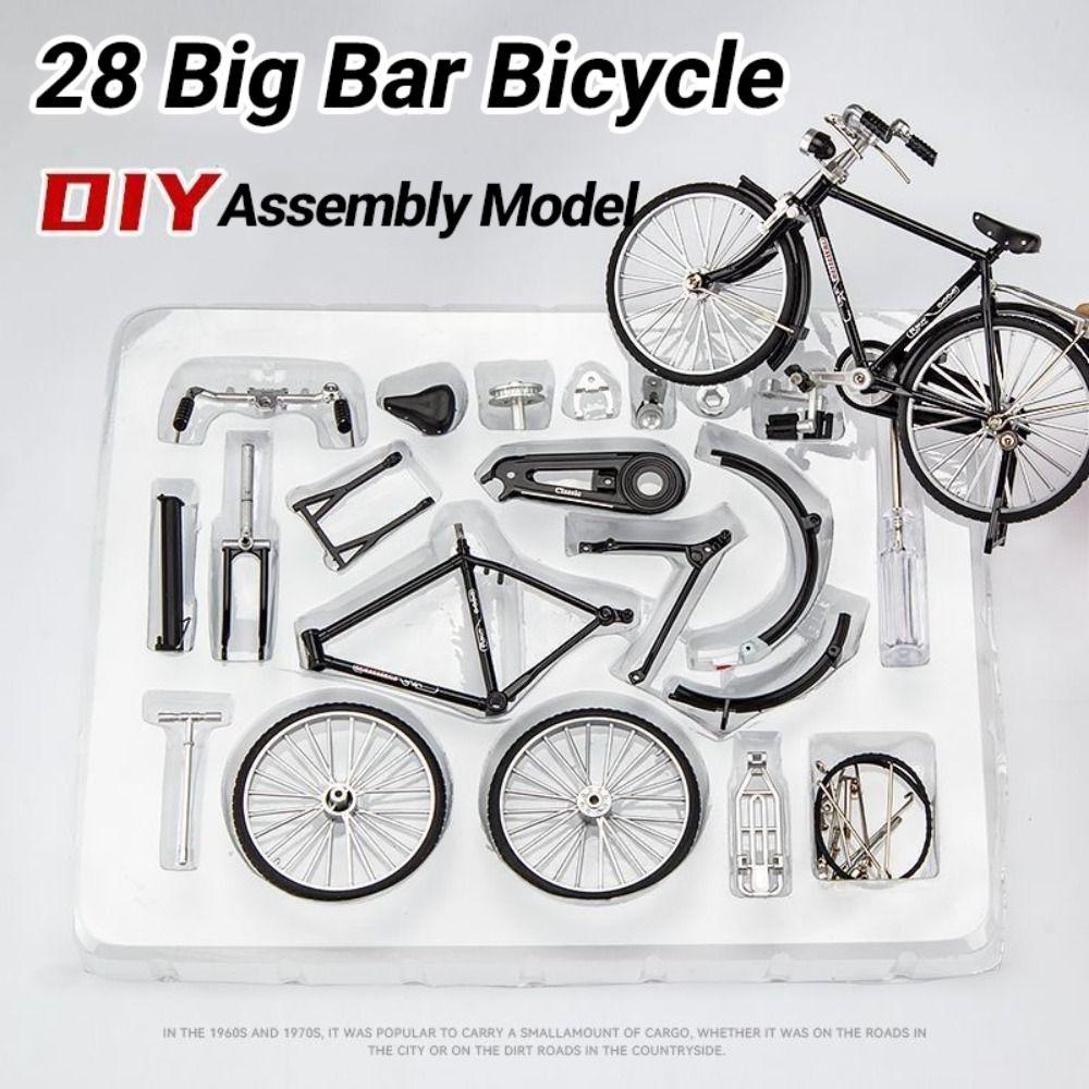 1:10 Scale Simulation Bike Model Kit Retro Mini 28 Big Bar Bicycle  For Exhibits