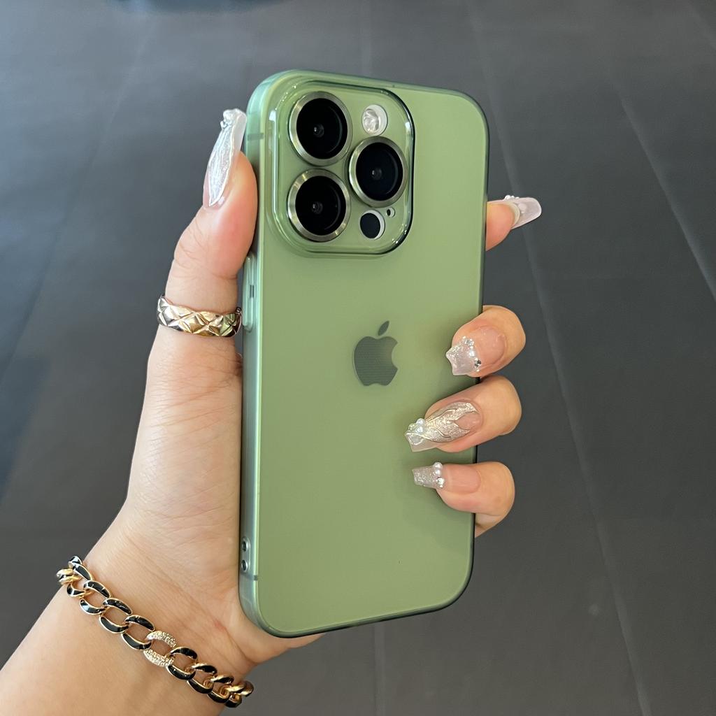 Matte Ultra Thin Soft TPU Case For iPhone 15 14 Plus 13 12 11 Pro Max Transparent Clear Metal Camera Protector Cover
