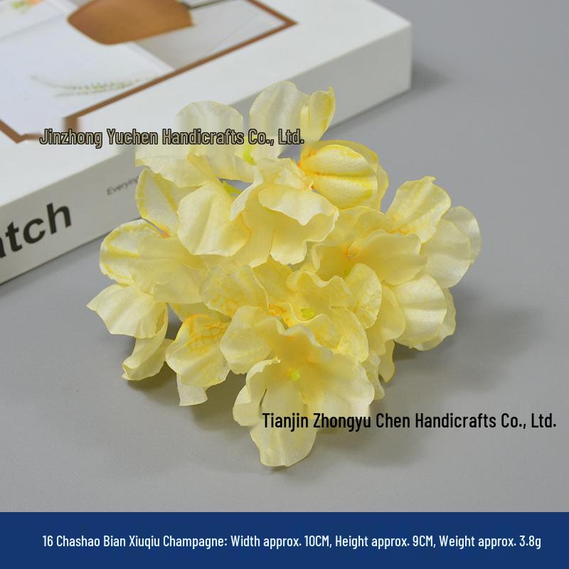 Champagne Silk Imitation Flowers for Hairpins, Hanfu Headdresses, Souvenirs, and Performance Accessories.