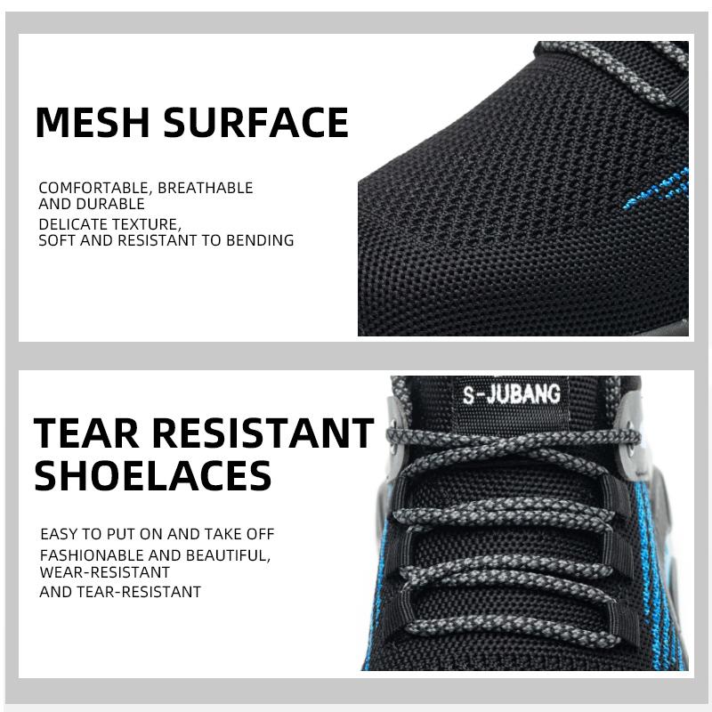 Plus Size 39- 48 Lightweight Men's Safety Shoes Anti-smash Anti-puncture Work Sneakers Steel Toe Shoes Protective Safety Boots