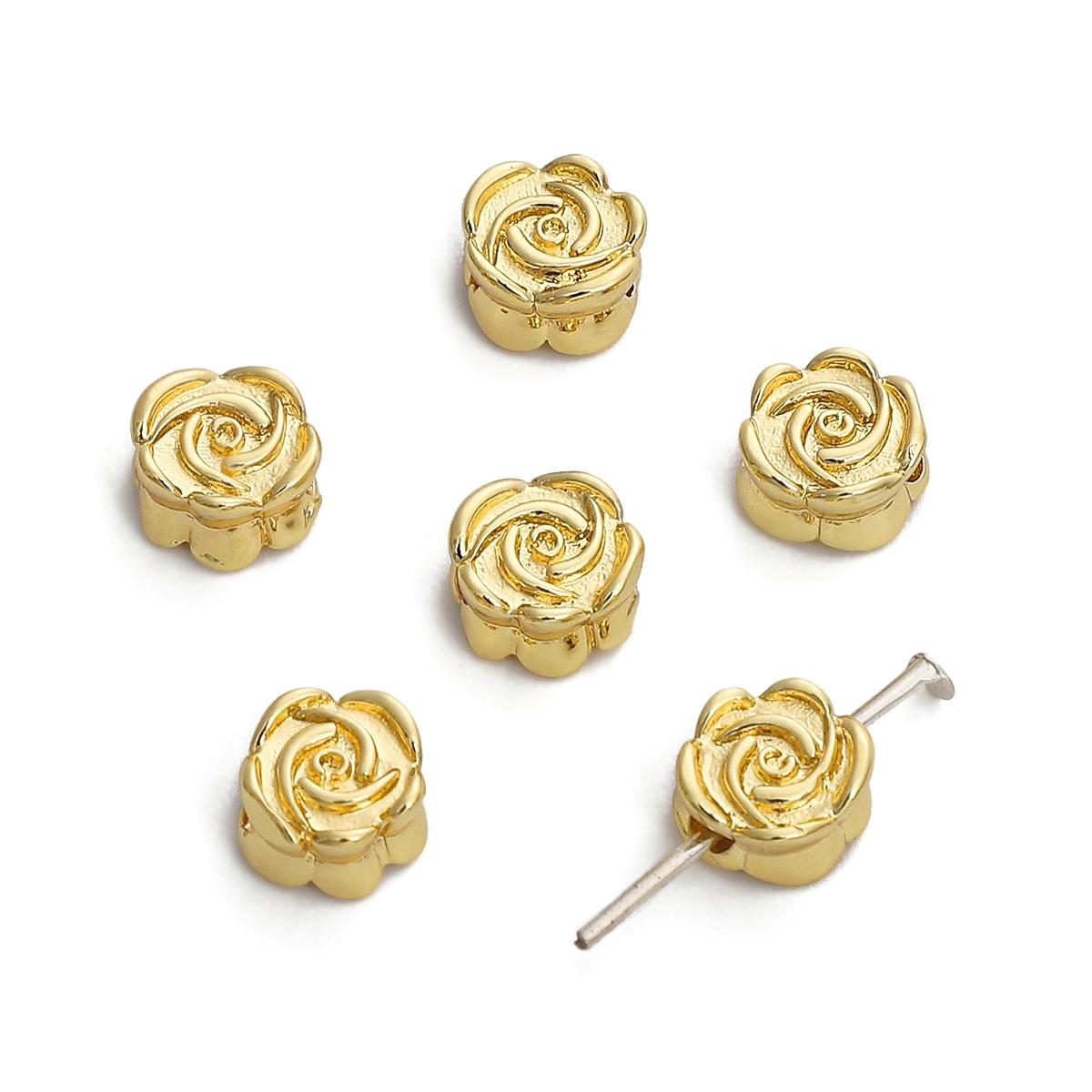 

Медные бусины-перегородки из цветов сливы для изготовления ювелирных изделий своими руками, аксессуары для рукоделия 7mm