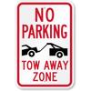 HD Metal Tin Sign No Parking Tow Away Zone Warning Metal Plaque Poster for Driveway Parking Lot Safety Decor
