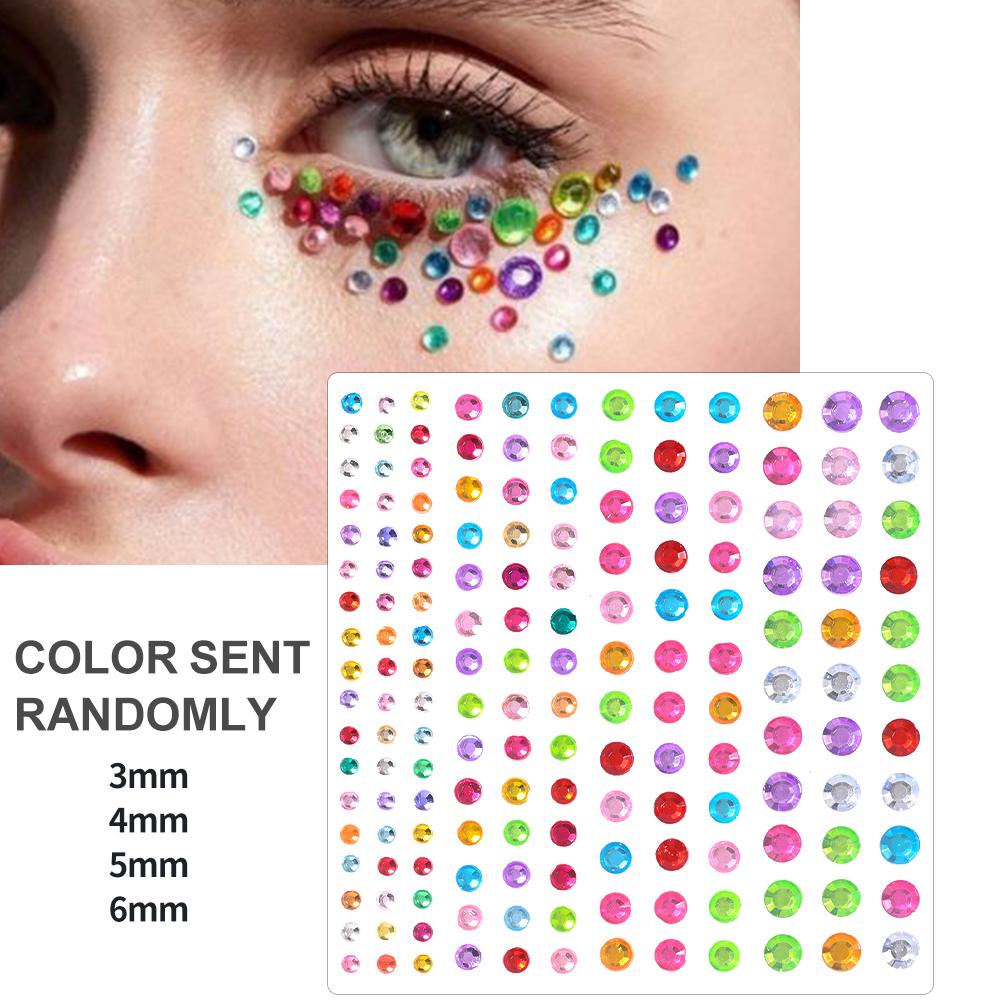 3D Strass Gezichtstattoo Stickers Voor Festival Glitter Make-up Sieraden Sticker Op Gezicht Kristallen Edelstenen Juwelen Diamanten Decoratie