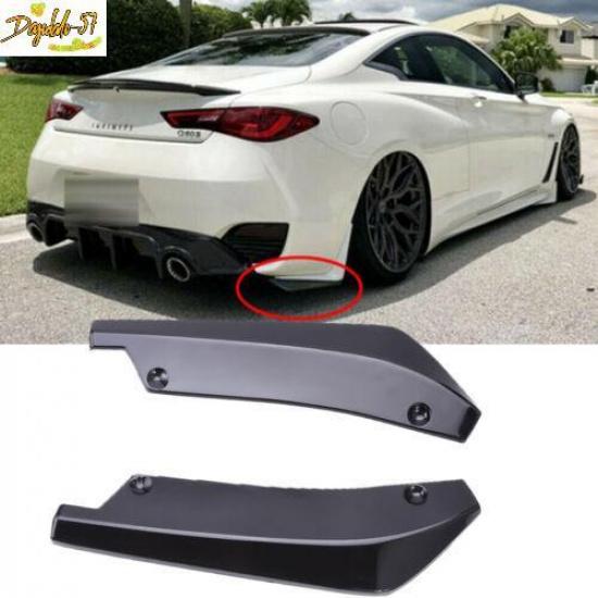 Gloss Black Rear Bumper Lip Splitter Diffuser Set For Infiniti G37 Q50 Q60 Q70