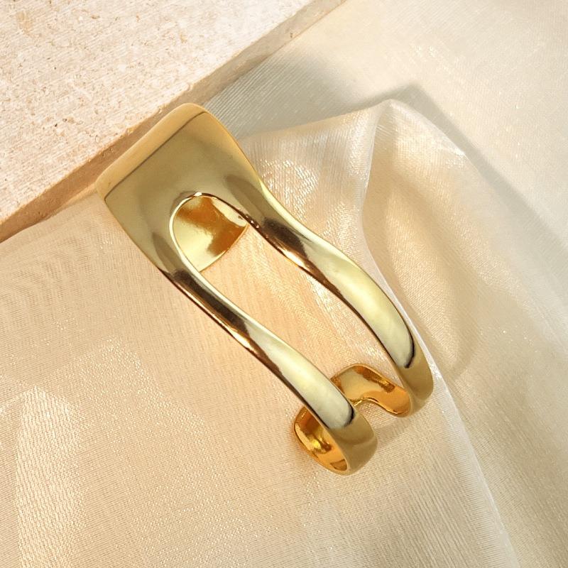European and American Fashion Wide Version Bracelet Stainless Steel Gold-plated Smooth Surface Simple Opening Bracelet Female Yiwu Jewelry