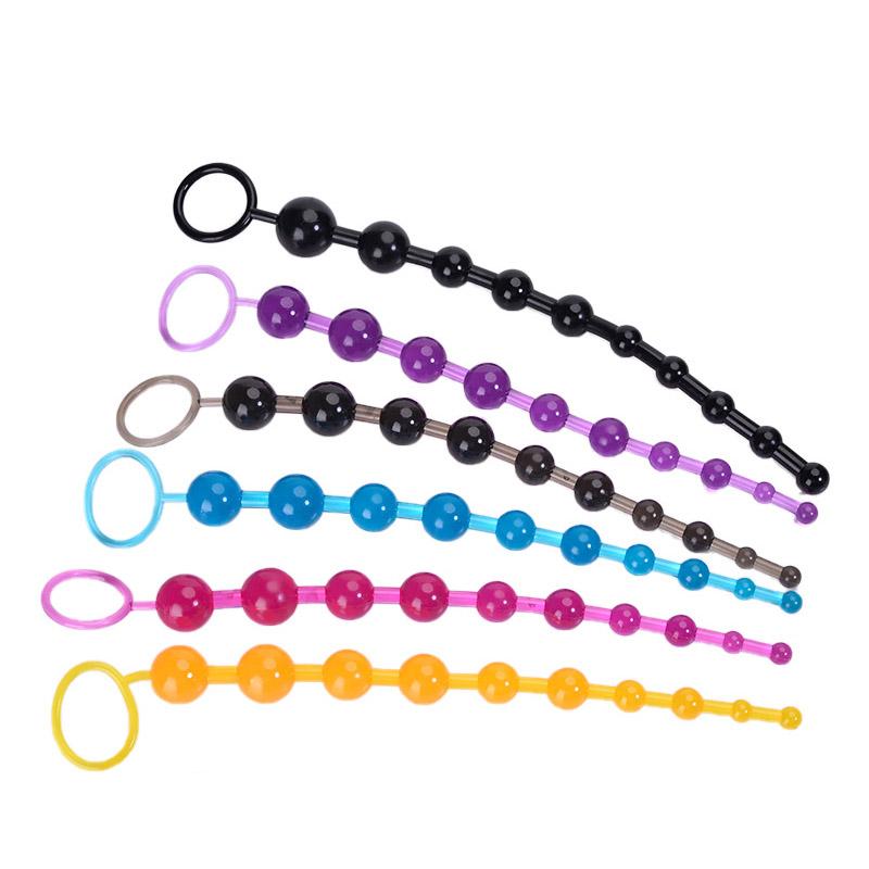 10 Beads Soft Rubber Anal Plug Beads Long Orgasm Vagina Clit Pull Ring Ball Butt Toys Adults Women Stimulator Sex