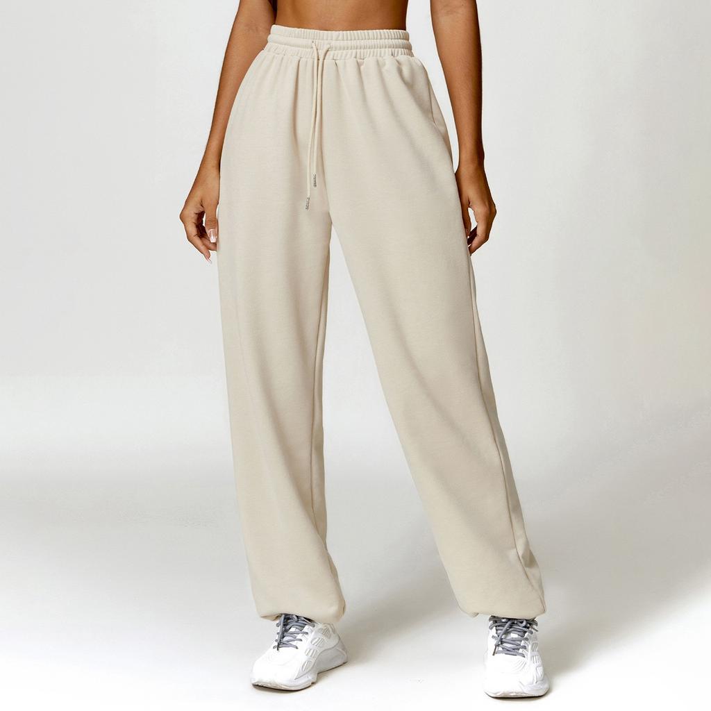 Womens Fashion Loose Solid Sweatpants Drawstring Casual Trousers With Pockets