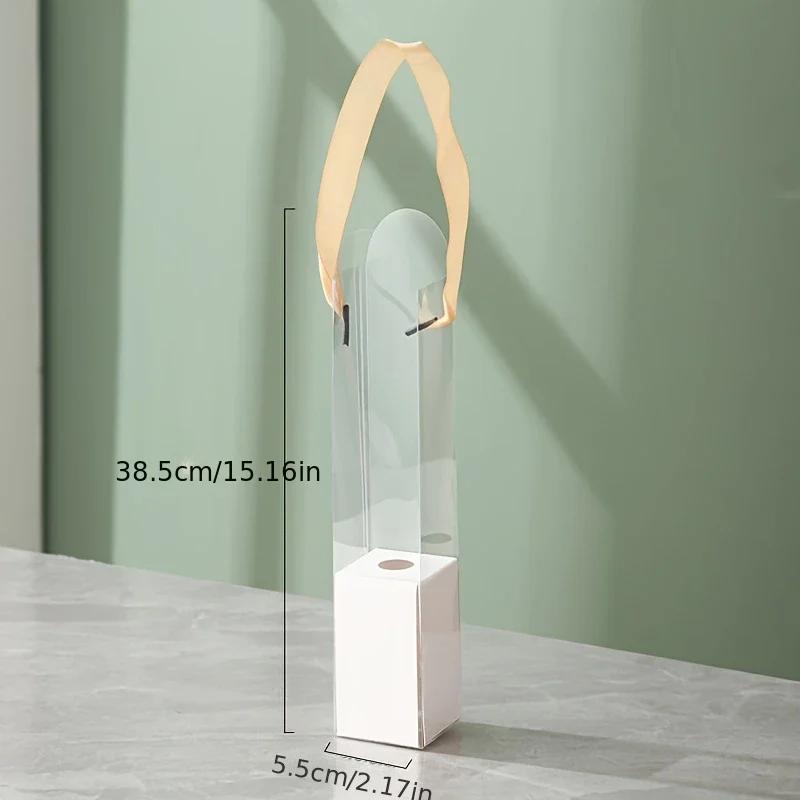

2026 Portable Flower Box Transparent Plastic Flower Arrangement Empty Container Rose Gift Box for Home Garden Other