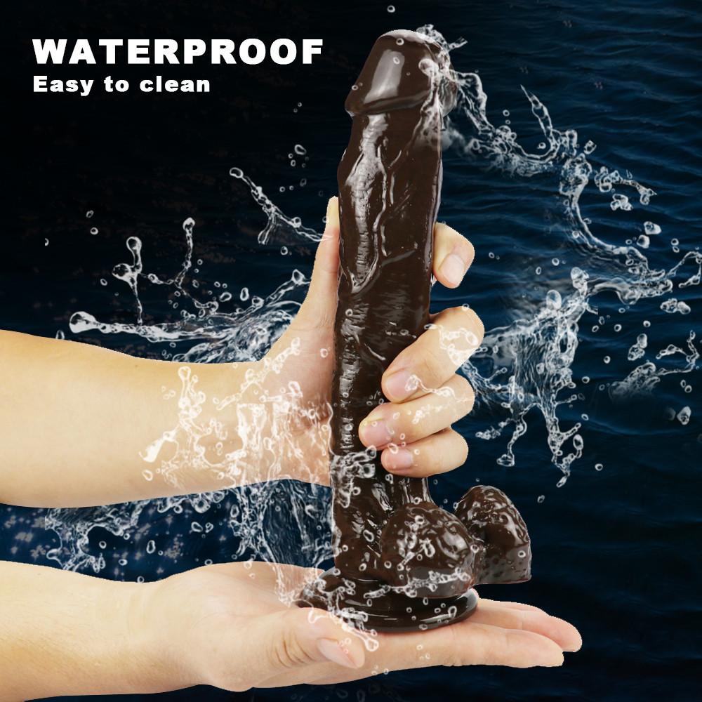 Brown Realistic Dildo for Women  Beginner Clear Dildo with Strong Suction Cup Hands-Free Play for Adult Sex Masturbator G Spot