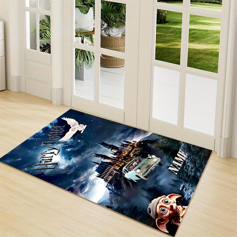 Custom Name Green Serpent Magic Carpet Rug Customizable Soft Washable Anti-Slip Home Living Room Sofa Mats Personalized Rug. 090939