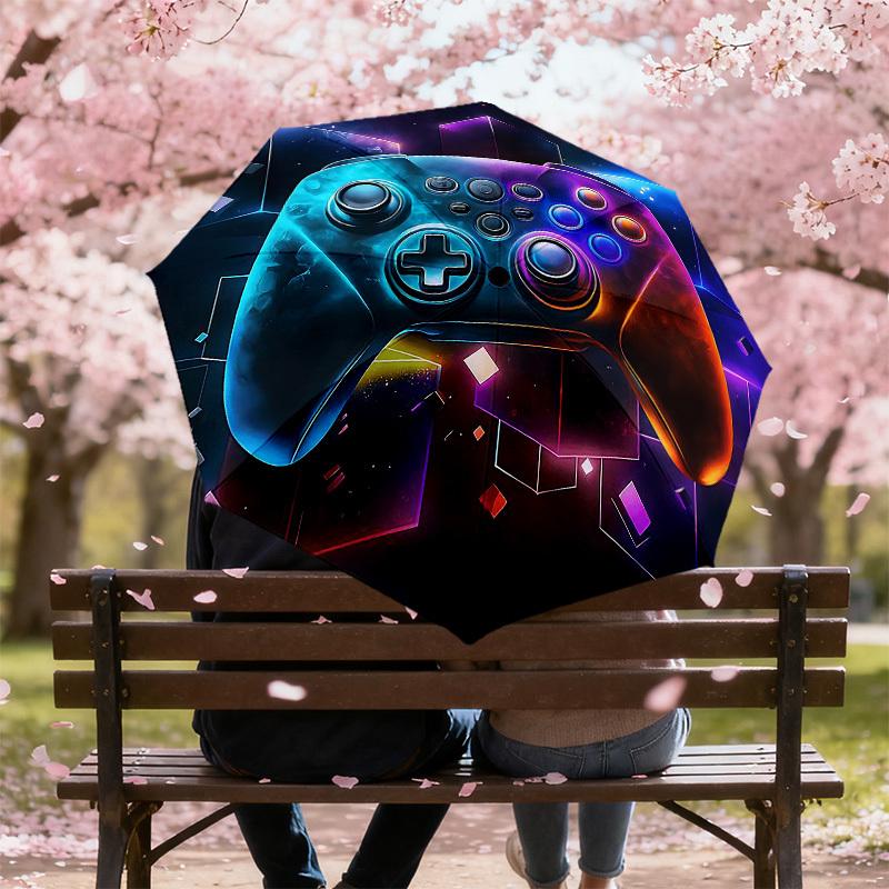 1PC Gamepad Umbrella-8-Rib Reinforced, Automatic Open, Lightweight & Durable, Fashion Accessory for Outdoor, J0402