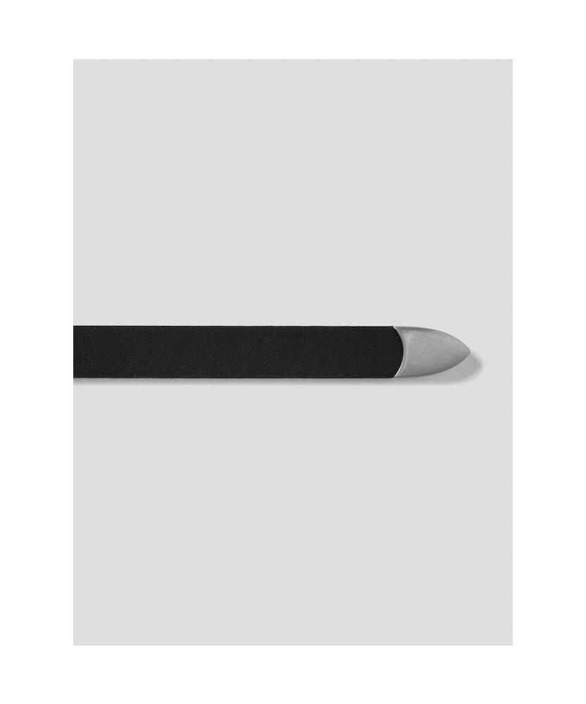 8SECONDS [Real Leather] 20Mm Slim Western Belt Black