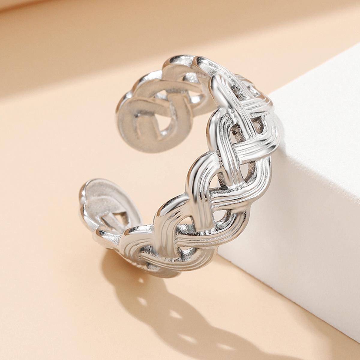 Vintage Cross-Border Court Style Openable Stainless Steel Women s Ring