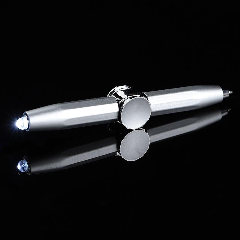 Creative Luminous Multifunction Spinner Pen with LED Light – Writable Decompression Ballpoint.
