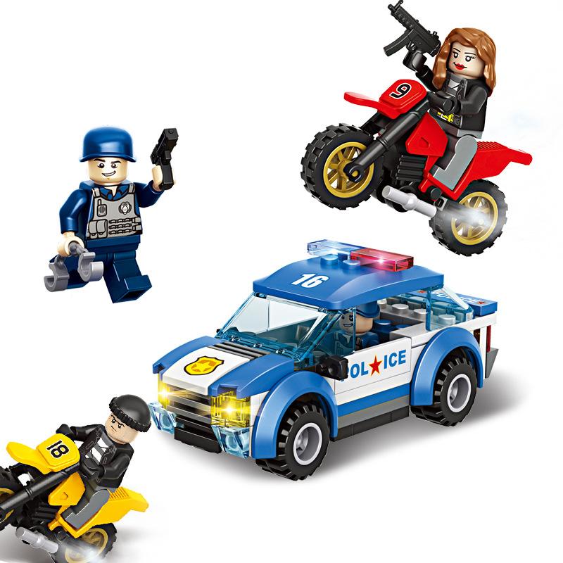 Compatible Lego City Police Chase Car Thieves Children 6 Years Old Assembled Building Blocks Toy Gift