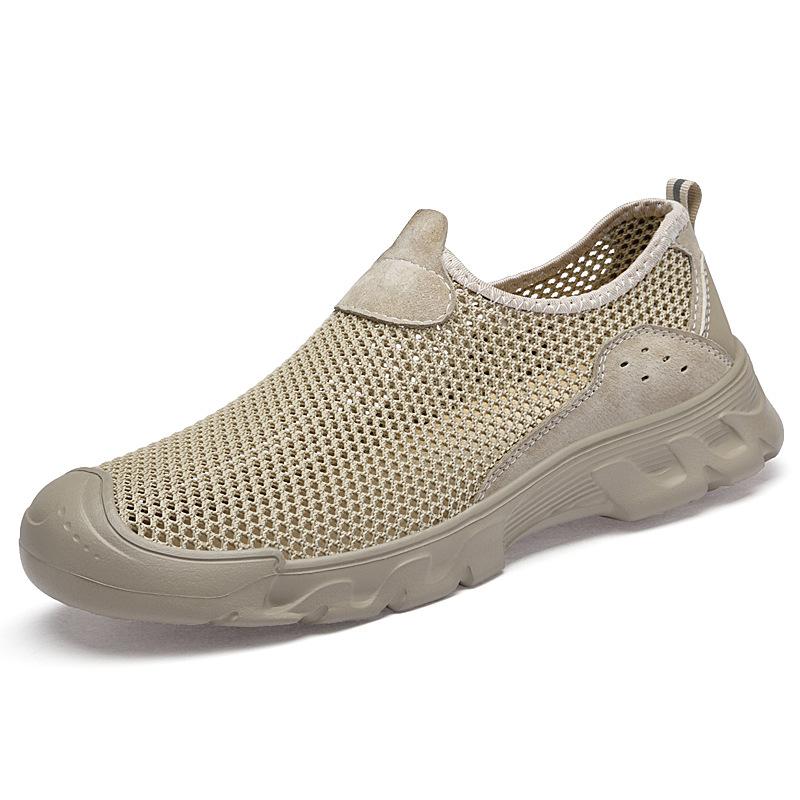 Men's one-pedal cover sports casual shoes breathable and lightweight mountaineering wear-resistant casual shoes mesh outdoor shoes