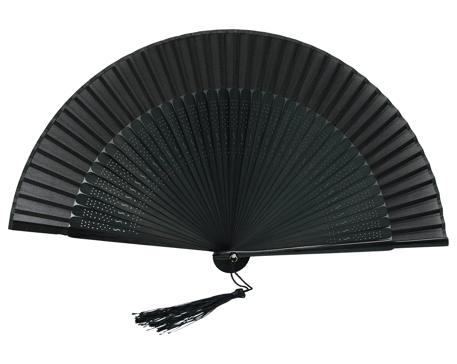

Japanese Full Bamboo Chinese Style Kimono Small Folding Cheongsam Hollow Bone Tai Chi Fan Women s Fan, Women s Fan, Dance, 6-inch Fan, Tassel, чёрный