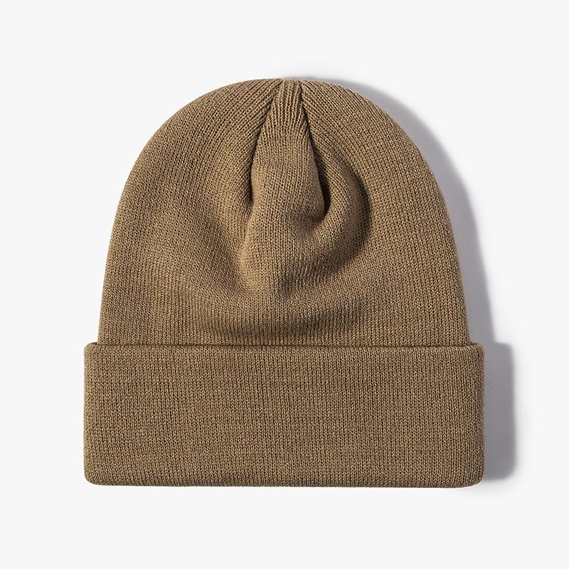 Hat Women's Wool Versatile Hexagonal Light Board No Edge Curling Cold Hat Autumn and Winter Outdoor Warm Thickened Men's Knitted Hat