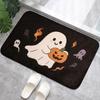 Monster Face Pumpkin Pattern Bathroom Floor Mat, Bathtub Absorbent Foot Mat, Shower Room Small Carpet, Bathroom Door Mat