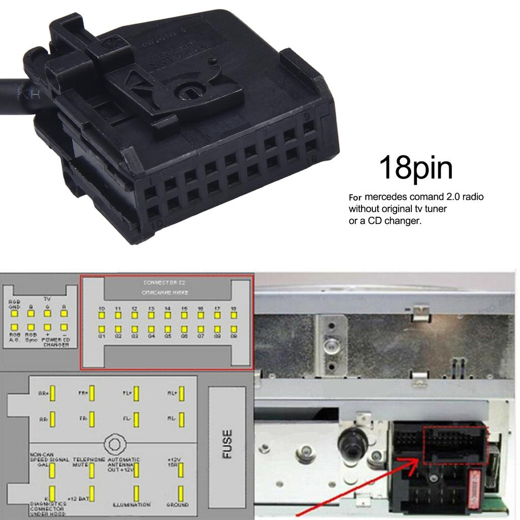AUX Connection Adapter for Mercedes Comand Systems and Radios
