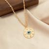 Single diamond necklace European and American high-end jewelry women's fashion gold-plated devil's eye punk style collarbone chain