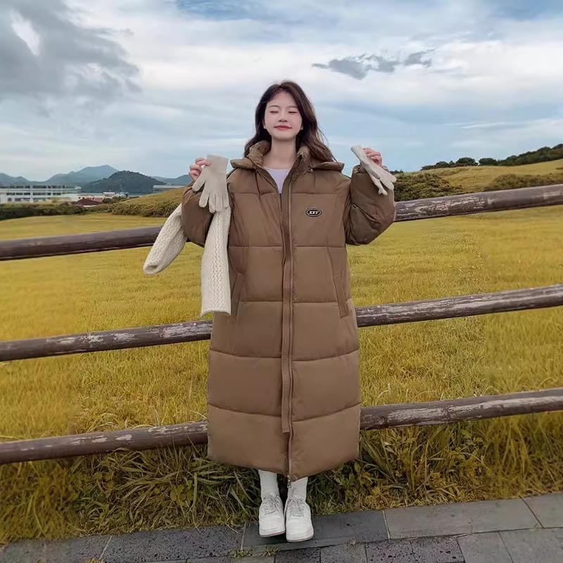 Down Cotton-padded Clothes Women's Cotton-padded Clothes Winter New Loose Over the Knee Long Thickened Cotton-padded Jacket Tide
