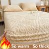 2025 New Embossed Velvet Bed Cover Non-Slip Elastic Bed Cover Thick Warm Plush Fitted Bed Sheet 90/120/150/180/220x200 Mattress Protector