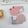 New children's knitted finger warm gloves