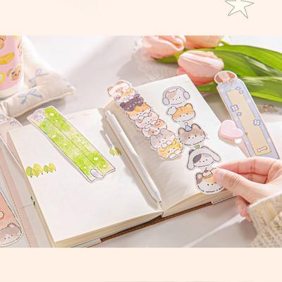 30pcs/Set Cute Paper Small Animal Bookmark Kawaii Kitty Puppy Shape Reading Book Clip DIY Journal Decoration Student Gift