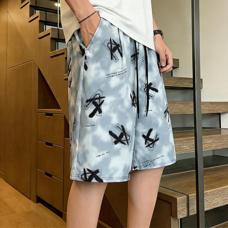 Men's Plus Size Tie Dye Graphic Casual Shorts – Elastic Waist Drawstring Loose Fit Summer Shorts (5XL-11XL)