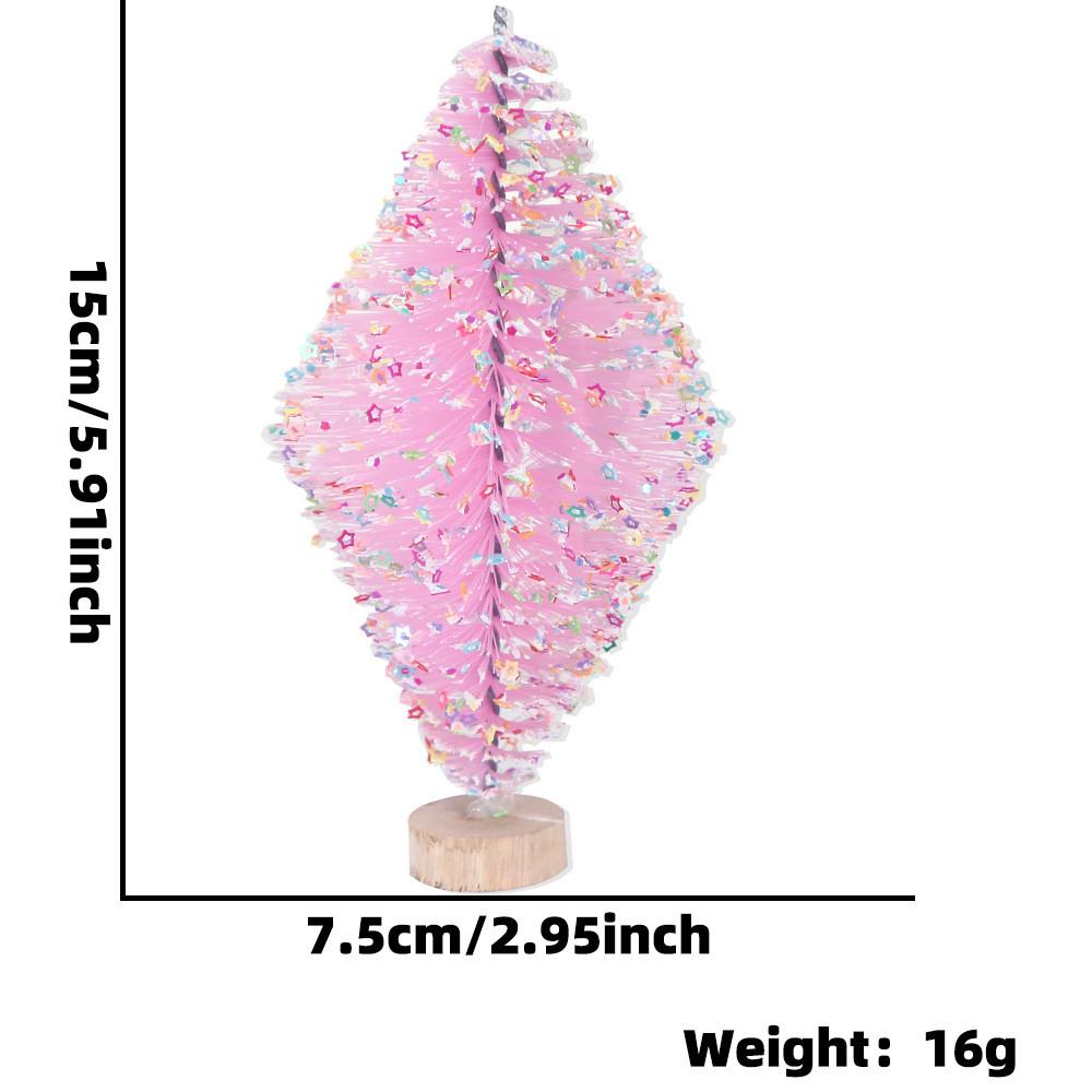 

Christmas Whimsical Mini Tree Decor With Dazzling Star Sequins In Elegant Colors For Joyous Holiday Celebrations Pink Star