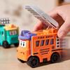 Pull Back Transformable Car Toy Double-Sided Pull Back Trucks Inertia Engineering Vehicle  Kids