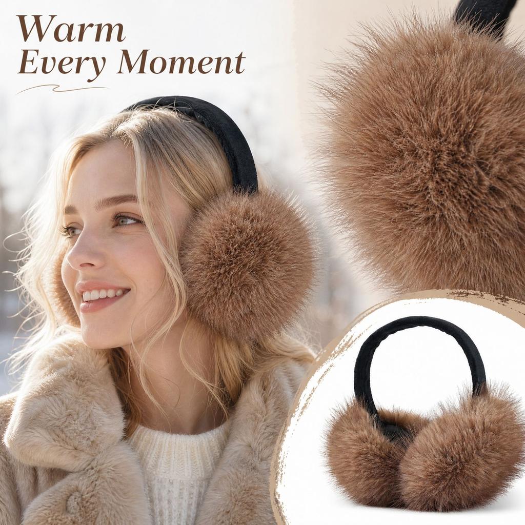 Foldable Warm Ear for Winter, Furry Ear Warmers for Women and Men, Cold Outdoor
