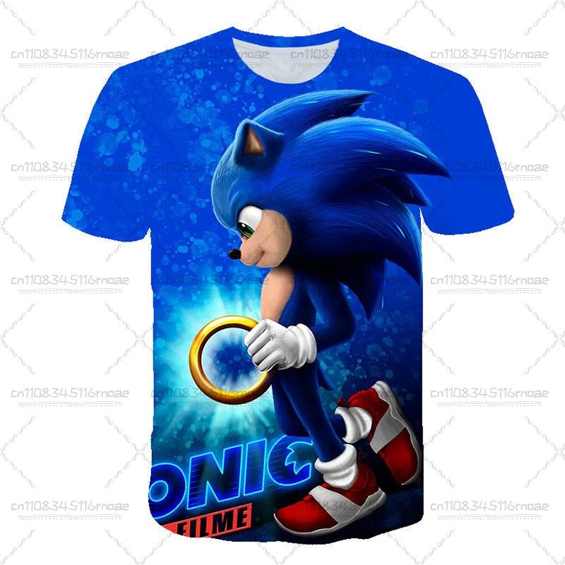 

New Fashion Cartoon Anime Sonic Summer Children Round Neck T-shirt Casual Fashion Comfortable 3D Digital Printed Pattern 110