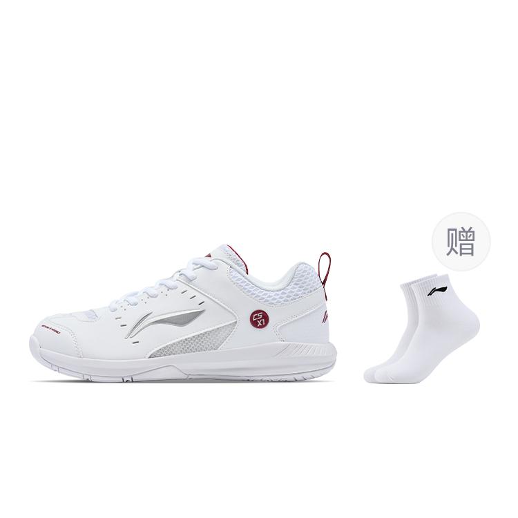Li Ning Rocket Shoe 2.0 Cushioning Slip Resistant Abrasion Resistant Low top Badminton Shoes Unisex White Red AYTU049-2