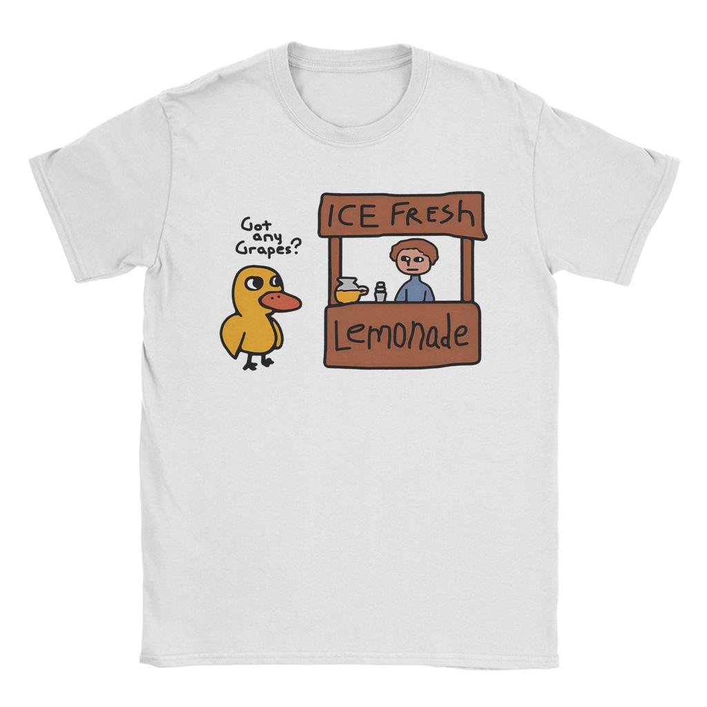 Novelty Got Any Grapes T-Shirts Men Round Neck Pure Cotton T Shirt Funy Cute Duck Song Short Sleeve Tee Shirt Plus Size Clothing