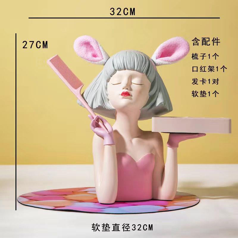 Creative Modern Girl Resin Ornaments Healing Department Porch Sculpture Decoration Home Bedroom Dressing Table Figurines Crafts