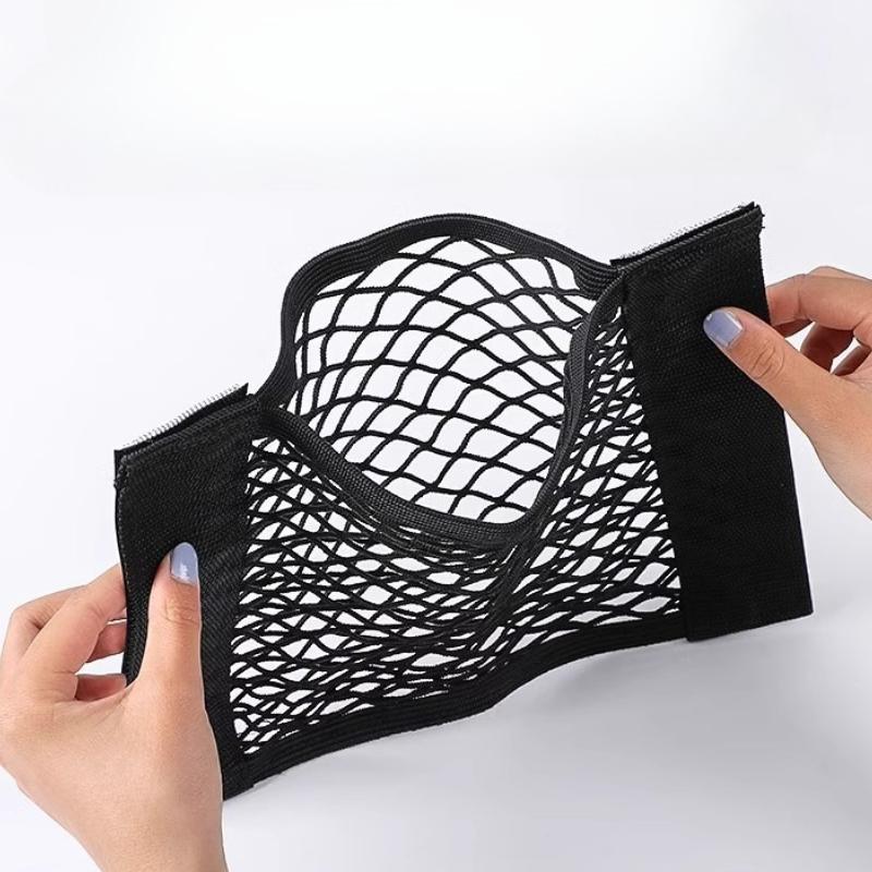 Double Stretch Car Trunk Storage Bag Mesh Net Luggage Organizer for Vehicle Storage Space Efficient Mesh Storages Net Bag