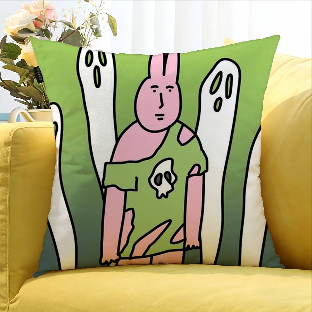 My Friend Rabbit Various Sizes Square Pillow Case For Car Home Bedchamber Decor